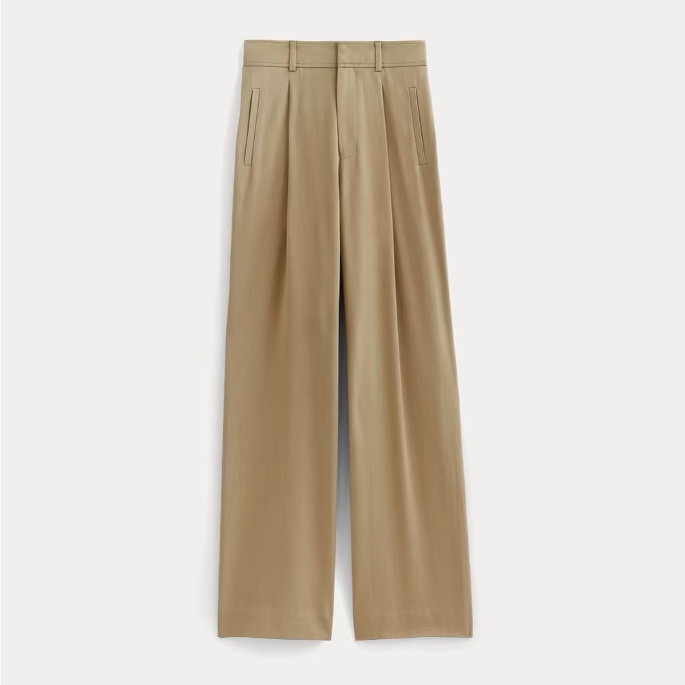 Everlane Draper Pleated Pant 6 Short Khaki Beige